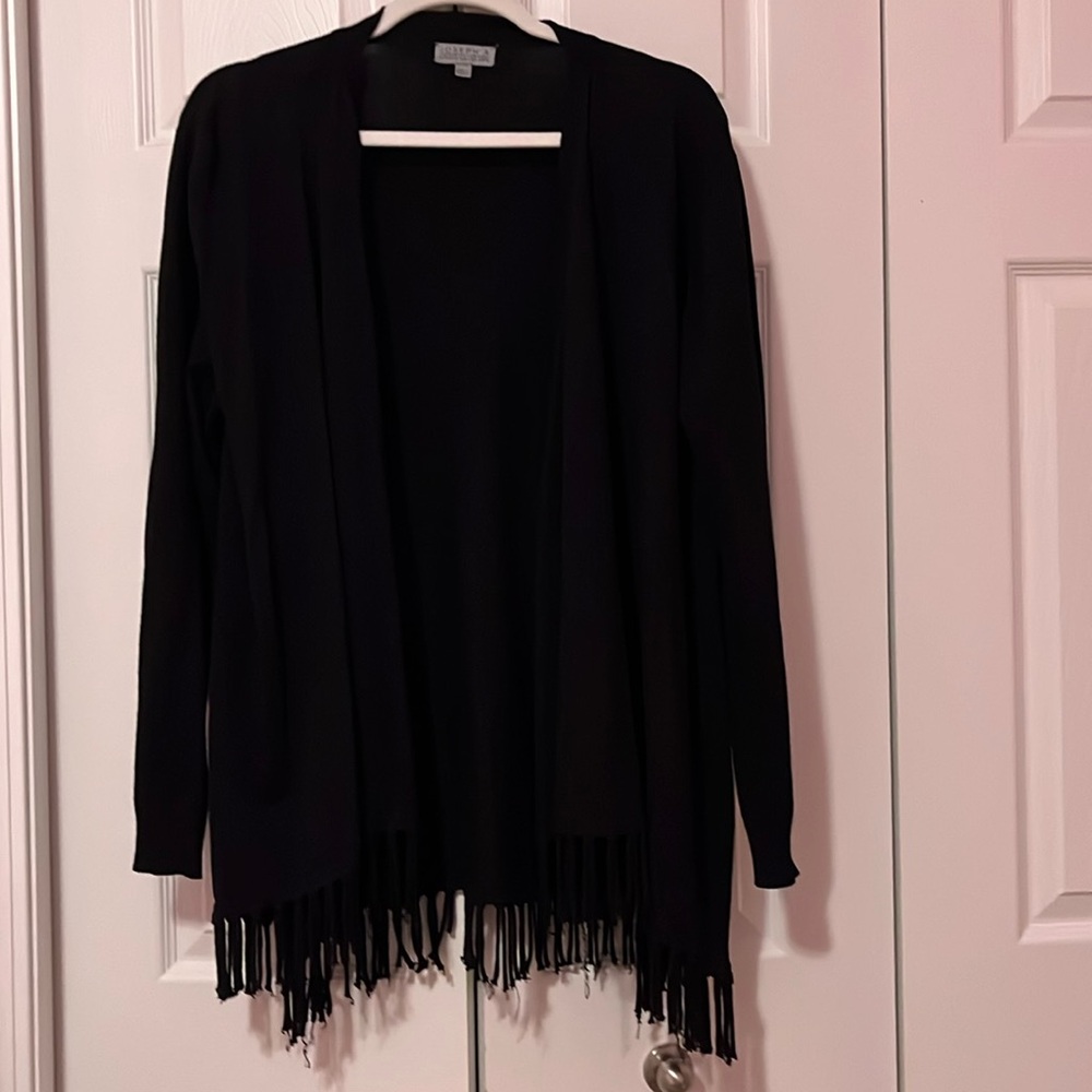Black frayed cardigan